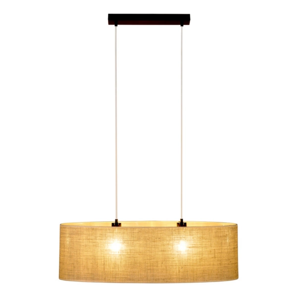 Jute Lampa Wisząca 2xE27 Max.40W Czarny/Transparentny/PVC/Beżowy 17910204