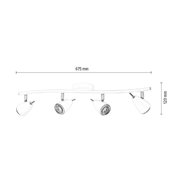 Linda Lampa Sufitowa 4xGU10 Max.50W Biały Metal/Chrom Metal 2098402
