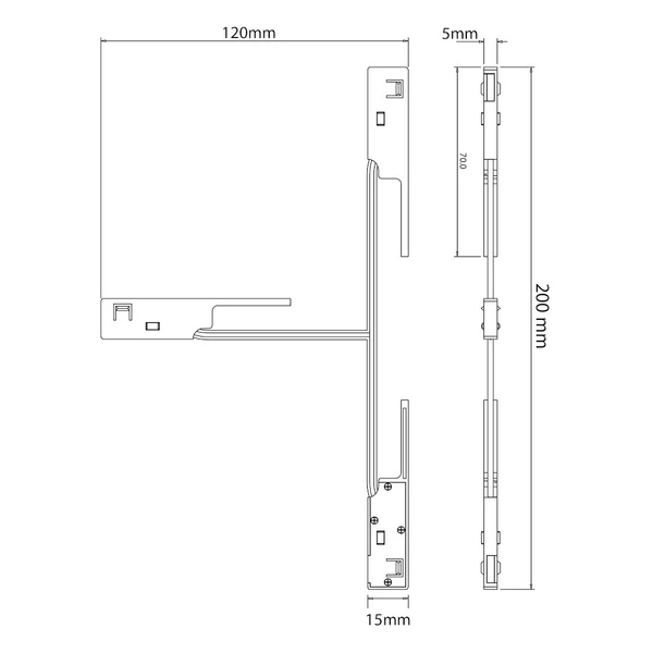 Łącznik T magnetic track 5mm