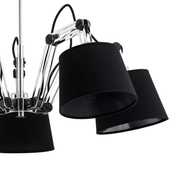 Rozłożysta czarna Lampa ANAKIN chrom V