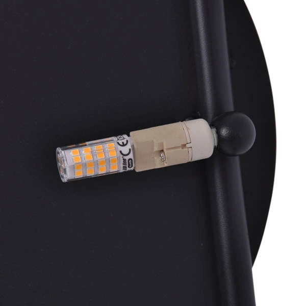 Lampa ścienna kinkiet okręgi REGA 2x G9 okrąg 81cm | czarny