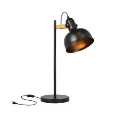Lampa stołowa RENO, 41-80066, czarny/drewno, 1x40W E27