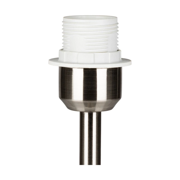 Lampa stołowa Amor 1xE27 maks. 40W satynowy metal/przezroczysty kabel PVC/biały klosz z tkaniny 7012713011044