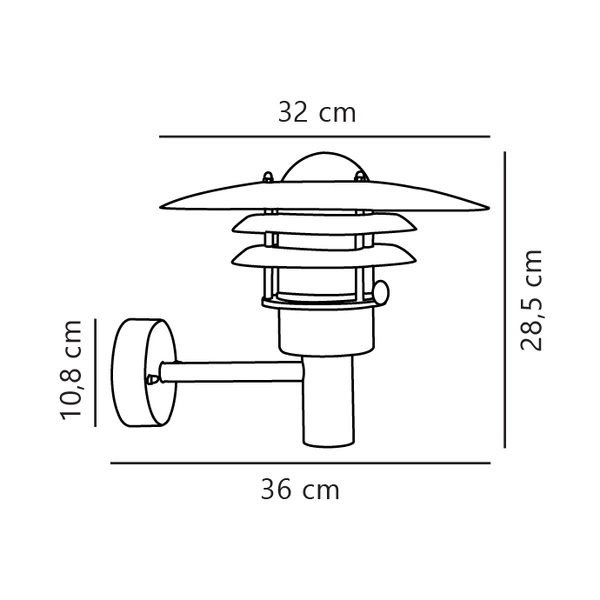 Kinkiet LØNSTRUP E27 60W Stal | Ocynkowany