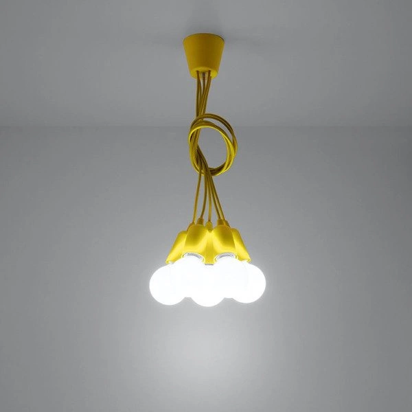 Lampa Wisząca DIEGO 5, PCV Żółta, E27 5 x 60W, SL.0580