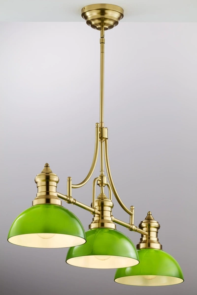 Klasyczna Lampa wisząca PLATINO wys. 170cm 3xE27 15W IP20 | mosiądz szczotkowany