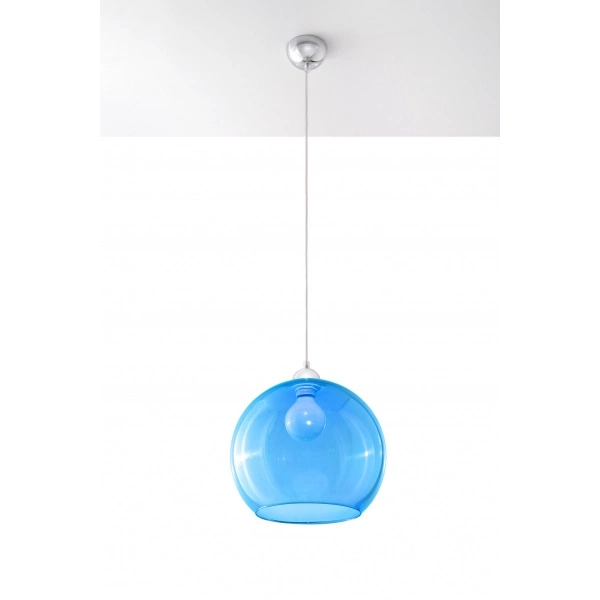 Szklana lampa wisząca BALL SL.0251 Błękitna 1xE27
