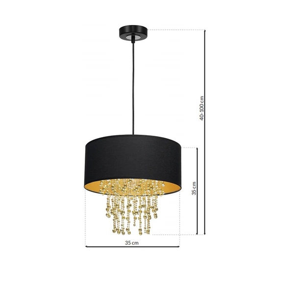 Nowoczesna lampa wisząca ALMERIA BLACK/GOLD 1xE27 MLP6441