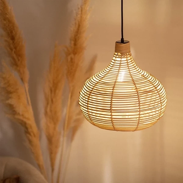 Lampa Wisząca Boho z Rattanu Abruzzo Lidia 37cm E27