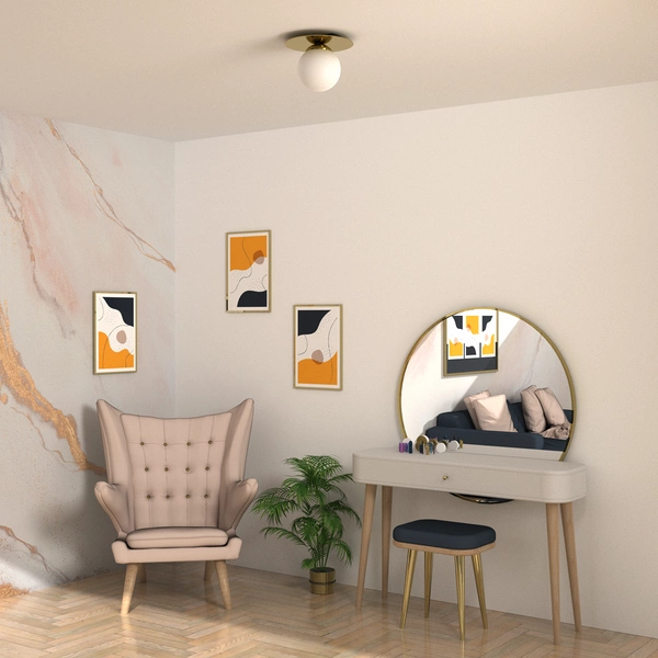 Lampa sufitowa PLATO, MLP7968, biały/złoty, 1x40W E14