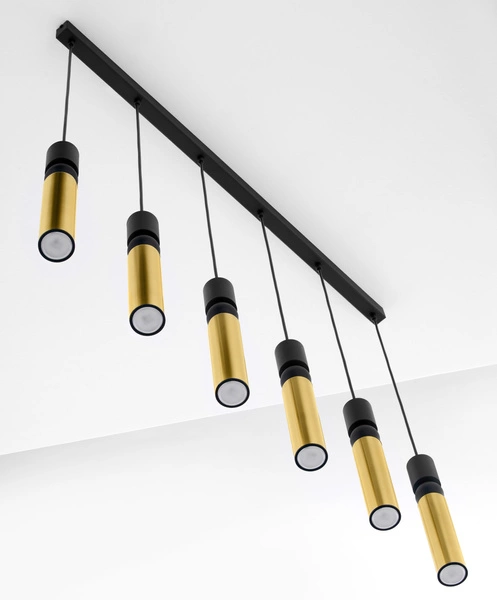 Nowoczesna Lampa wisząca ALAS wys. 120cm 6xG10 14W IP20 | Złoty