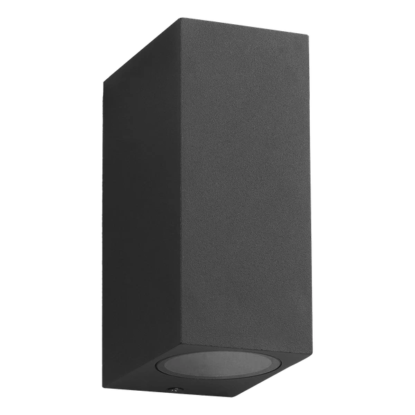 Kinkiet elewacyjny czarny prostokąt BOKA 2xGU10 IP44