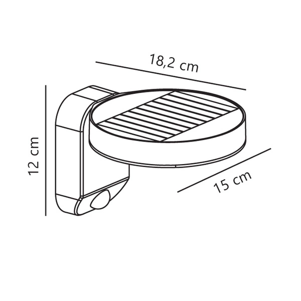 Kinkiet RICA Solar LED 3000K Biała ciepła Plastik | Czarny