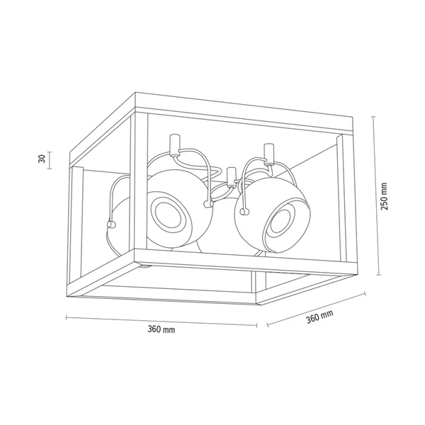 Lampa sufitowa Roy z 4xLED GU10 5W Dąb olejowany/Satynowy metal 5227474