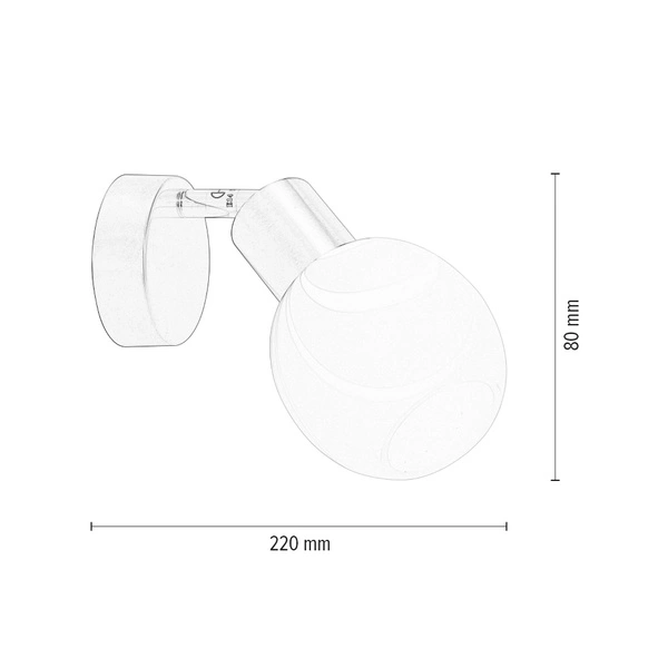 Kinkiet Sara 1xE14 Max.40W Metal satynowy/białe szkło 2841012