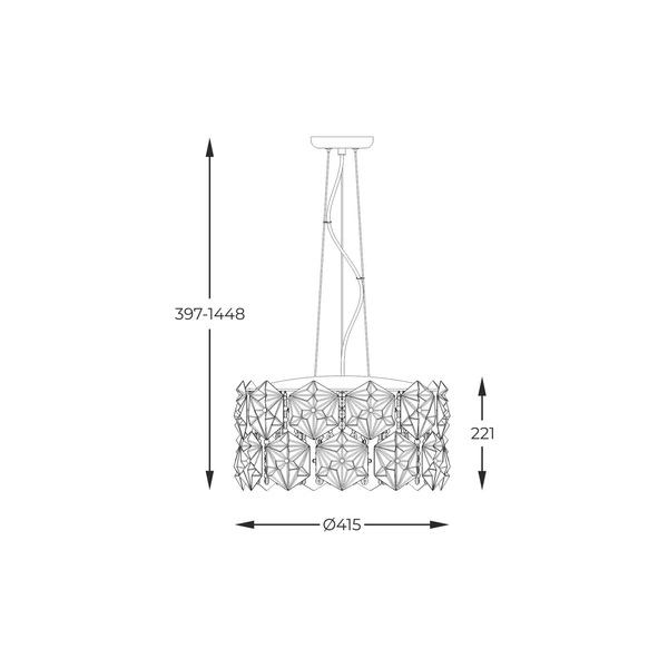 P0534-05C-F4AC DAVI LAMPA WISZĄCA CHROME