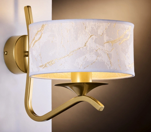 Klasyczny Kinkiet KASZMIR wys. 23cm 1xE27 15W IP20 | złoty połysk