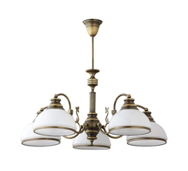Klasyczny Żyrandol ZEUS wys. 60cm 5xE27 15W IP20 | Mosiądz patynowany