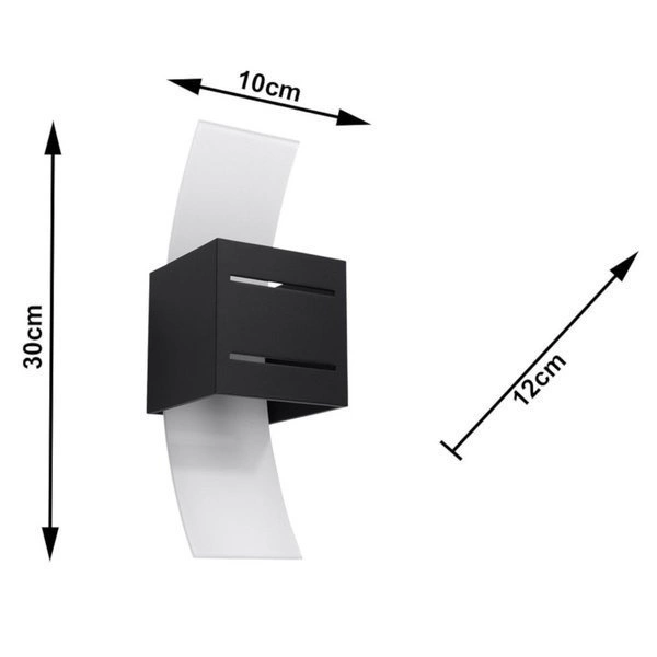 Kinkiet Sollux LORETO Aluminium, Czarny, Szkło, G9 12W LED, SL.0201