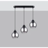 Lampa wisząca ALINO 3, czarny/dymiony, 3x60W E27, SL.1142