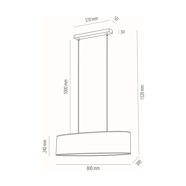 Lampa Wisząca Dove 2xE27 Max.40W Dąb Olejowany/Przezroczysty Kabel PCV/Klosz z Białej Tkaniny 17380274