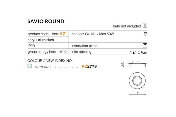 Azzardo SAVIO ROUND 2779