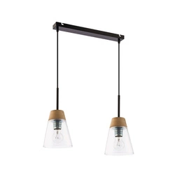 Nowoczesna Lampa wisząca DOMINO wys. 60cm 2xE27 15W IP20 | Czarny