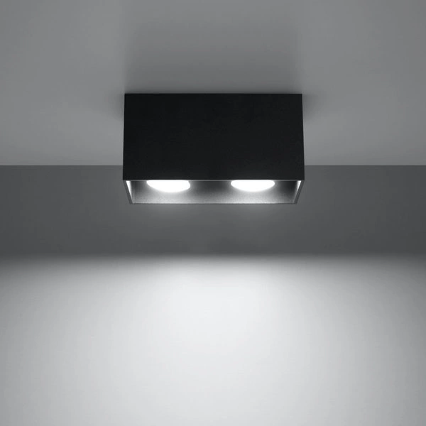 Plafon QUAD MAXI, Aluminium, Czarny, GU10 2X40W, SL.0381