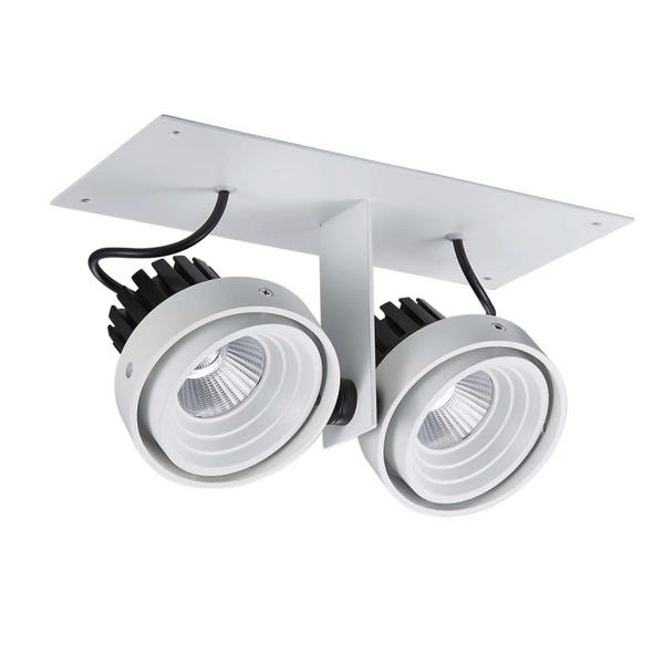Oprawa wpuszczana Patrizio Double śr. 8,5cm 12W LED neutralna biel 4000K| biały/czarny