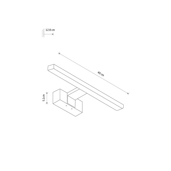 Kinkiet CEZANNE LED BLACK S 40cm 8W barwa ciepła 3000K IP44 | czarny 10668