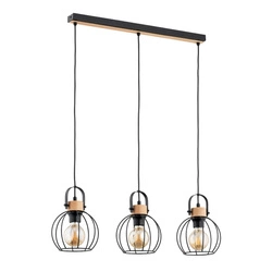 Lampa wisząca ALFA KALIKS CZARNA 3xE27 75cm | 62360