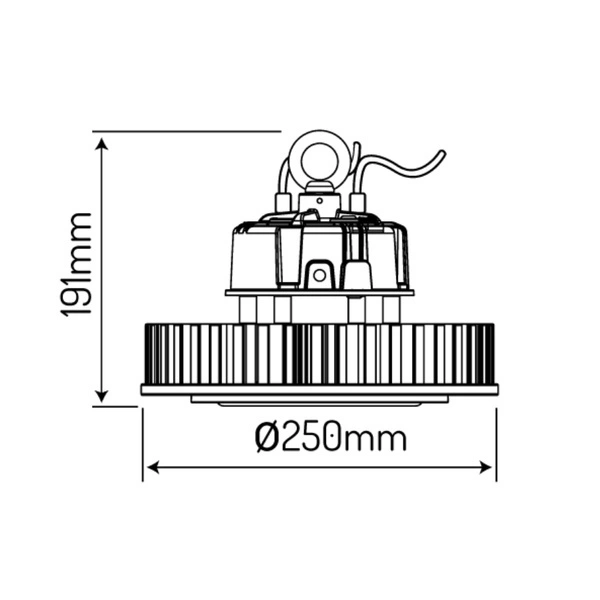 Oprawa high bay RAIDER 150 100W 4000K 150lm/w 60° IK08 IP65 1-10V | czarny