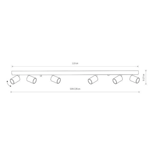 Listwa sufitowa EYE SPOT WHITE VI 6x GU10 dł. 119cm | biały 6607