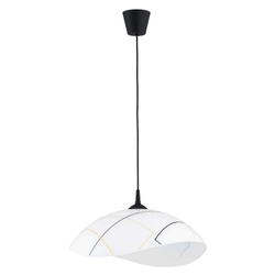 Lampa wisząca ALFA HIBISKUS CZARNO-BIAŁA 1xE27 48cm | 61114