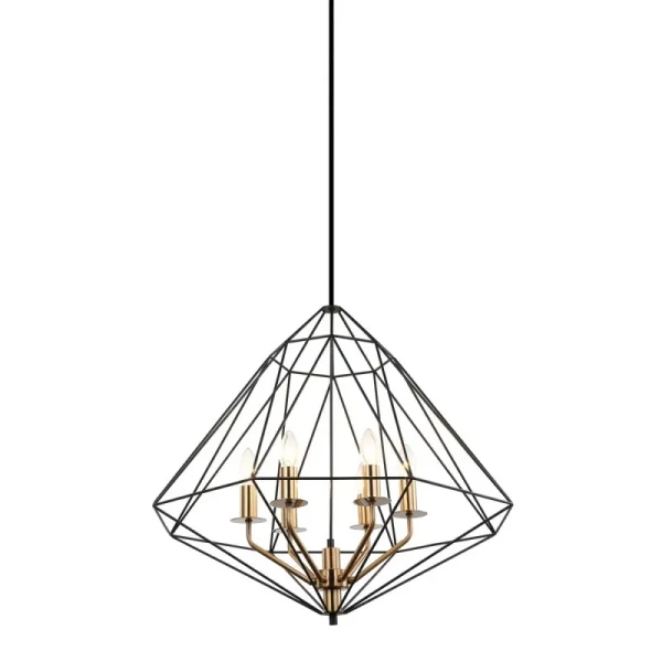 Lampa wisząca LOFT Maresmo dł. 65cm E14 | czarna