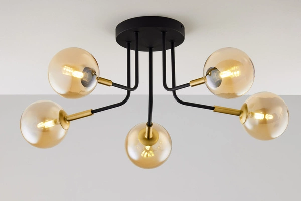 Nowoczesna Lampa sufitowa BURANO wys. 31cm 5xG9 14W IP20 | Złoty