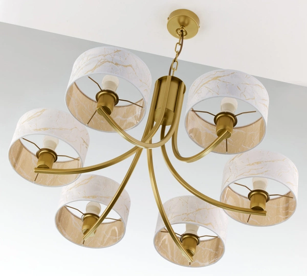 Klasyczny Żyrandol ARTHUR wys. 71cm 6xE27 15W IP20 | złoty połysk