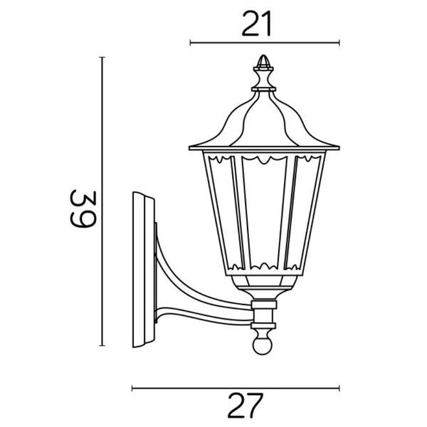 Ozdobny kinkiet zewnętrzny Retro Midi K 3012/1/M g | czarny