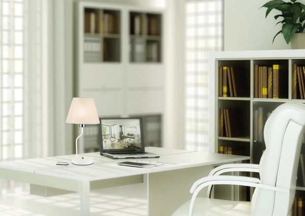 Lampa stołowa YORK LEDEA, 50501101, biała, 1x60W E14