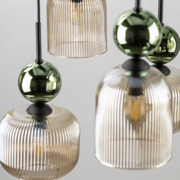 SOPHIA GREEN COGNAC LAMPA WISZĄCA 8XE14