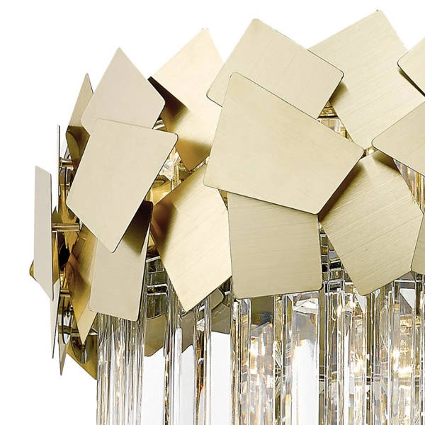 Luksusowy żyrandol QUASAR złote płytki 5x E14 40W | złoty