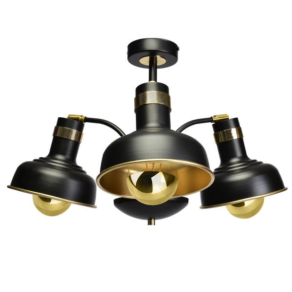 Lampa sufitowa MARGO, czarny/złoty, 3x60W E27, MLP6211