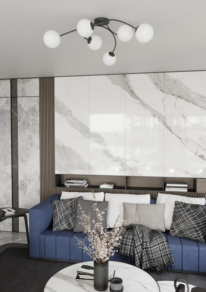 Lampa sufitowa Emibig VIBRA 6 BL OPAL 1398/6