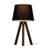 Lampa stołowa na statywie 1xE27 maks. 40W drewno bukowe z drewna orzechowego/przezroczysty kabel PVC/abażur z czarnej tkaniny 6115076