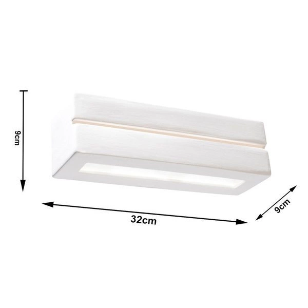 Kinkiet ceramiczny Sollux VEGA LINE, Ceramika, Szkło, Biały, E27 60W, SL.0231