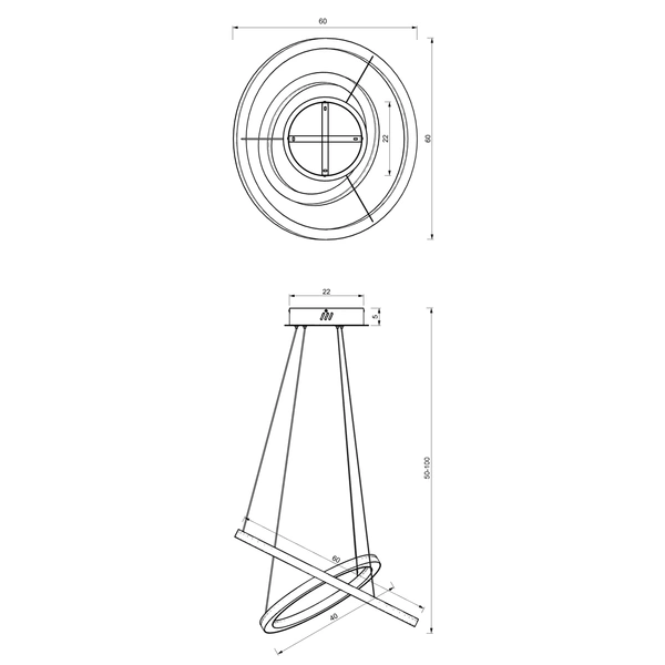 Lampa wisząca GALAXIA, ML8423, złoty mat, 46W LED, barwa ciepła 3500K