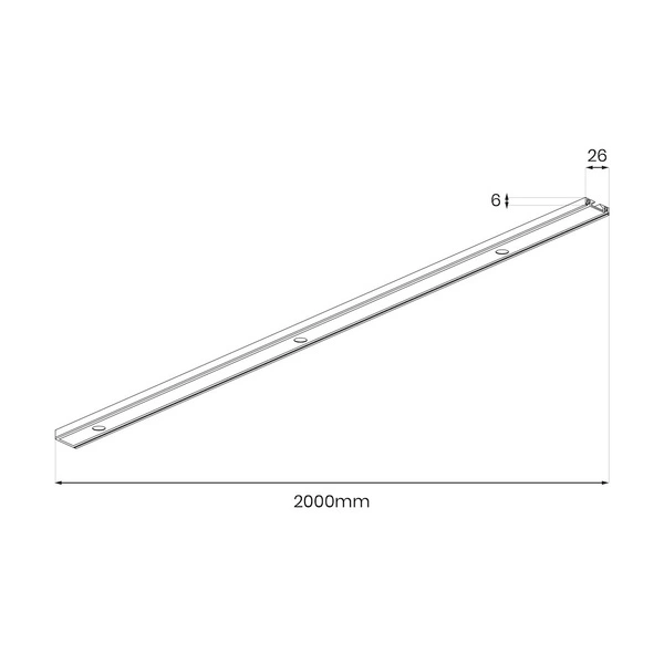 Slim Magnetic Track Szyna Natynk Czarny 200cm + zaślepki
