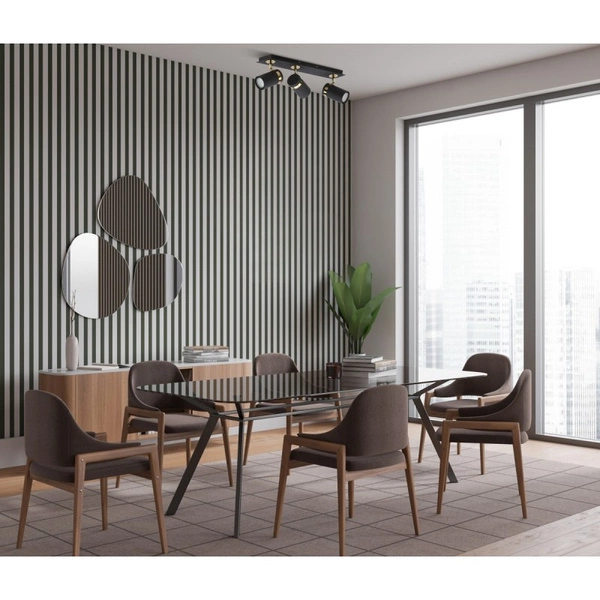 Reflektor sufitowy Verano dł. 42cm 3xGU10 | czarny/złoty chrom