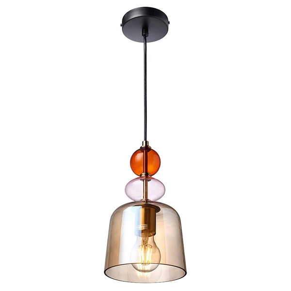 Lampa wisząca Tropea 1xE27 bursztynowa, mała LP-2004/1P S AM