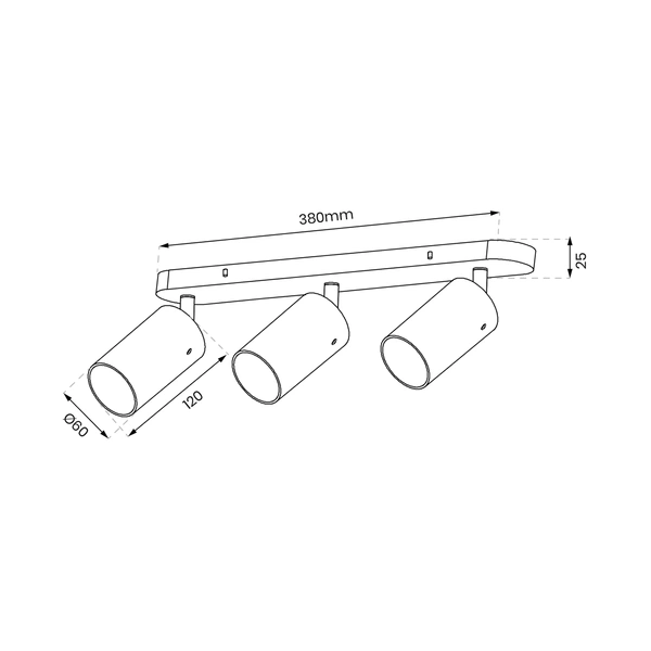 Oprawa Ricky Spot Złoty 3xGU10